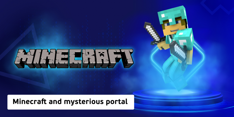 Minecraft and mysterious portal (6+)  - Школа программирования для детей, компьютерные курсы для школьников, начинающих и подростков - KIBERone г. Stockholm